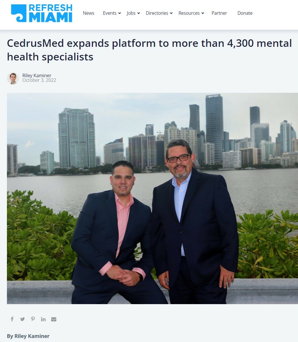 CedrusMed expands platform to more than 4,300 mental health specialists