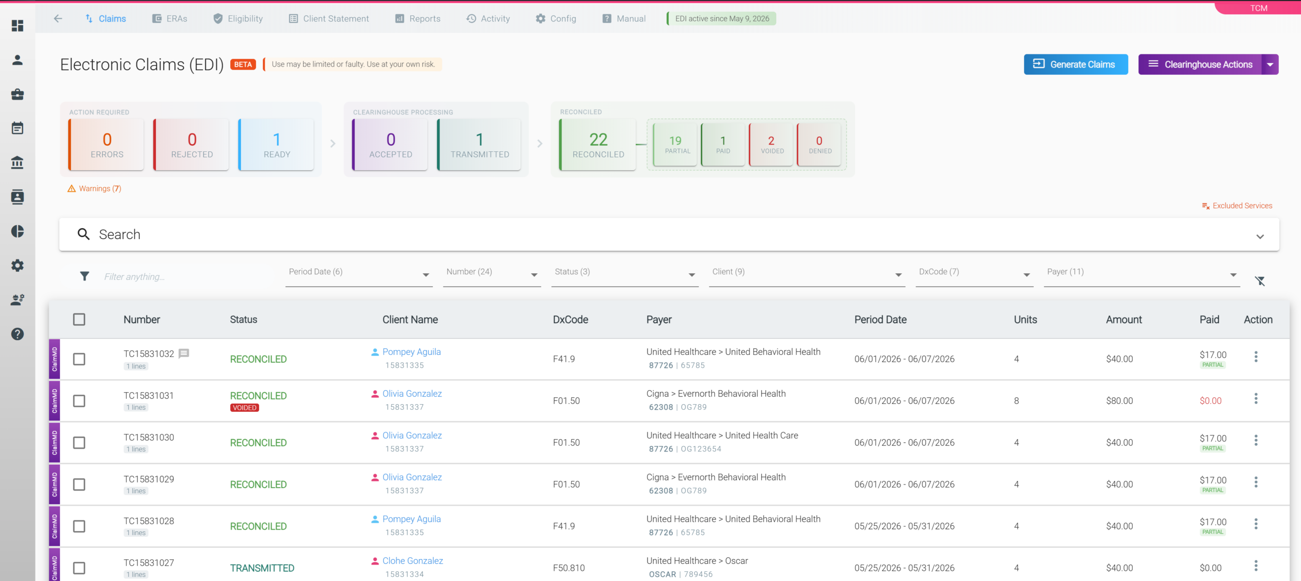Generate and submit insurance claims